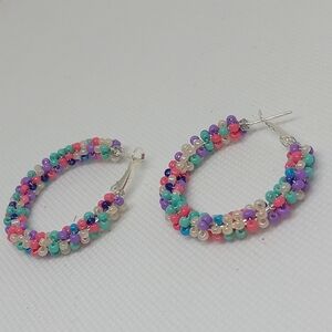 Hand Crafted Multicolor Beaded Earrings